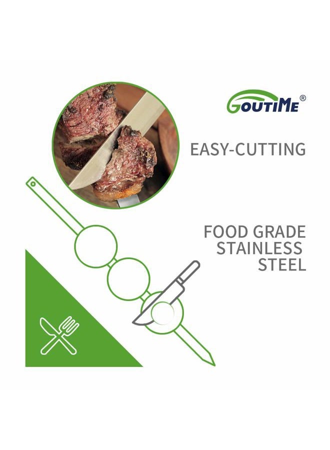 GOUTIME Kabob Skewers, 27 Inch,1 Inch Wide Stainless Steel Flat BBQ Barbecue Kebab Skewers,No-Wood Handle,for Persian,Brazilian,Koobideh Grilling,Set of 7 with Storage Bag - Image 4