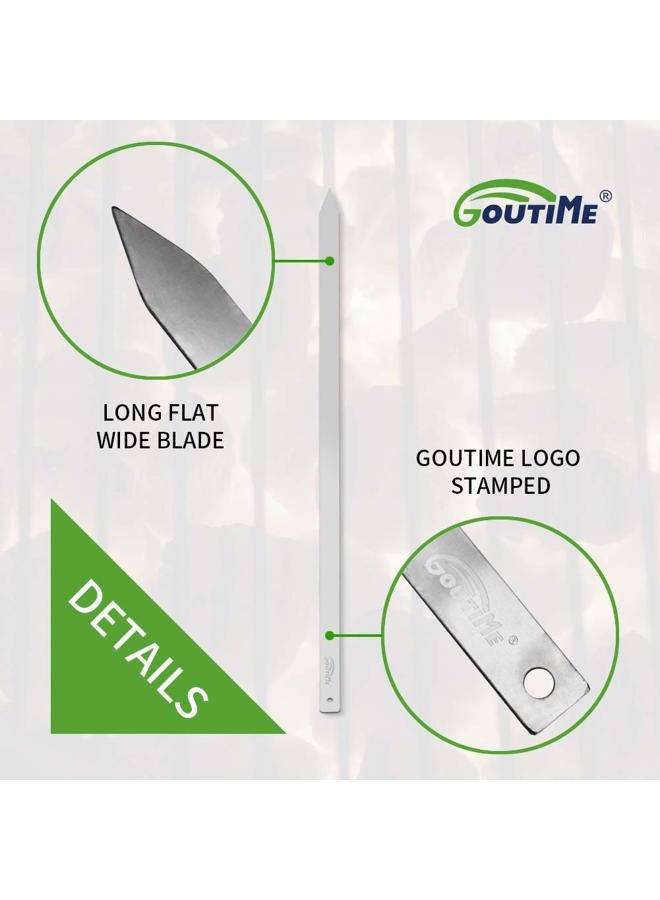 GOUTIME Kabob Skewers, 27 Inch,1 Inch Wide Stainless Steel Flat BBQ Barbecue Kebab Skewers,No-Wood Handle,for Persian,Brazilian,Koobideh Grilling,Set of 7 with Storage Bag - Image 5