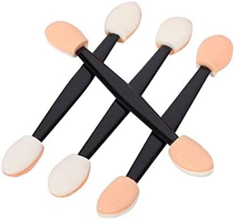 Disposable Eyeshadow Brushes: Black Double-Sided Sponge - Disposable Makeup Applicators for Travel Makeup, Makeup Artist Supplies - Image 5