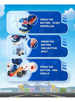 SUPER WINGS Toy Airplane, Patrol Car, 2" Tall Jett Action Figure Set,Transforming Airplane Toy Vehicle,Airplane To Patrol Car, Patrol Car To Plane（740834）  - Image 3