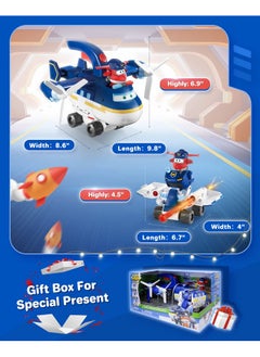 SUPER WINGS Toy Airplane, Patrol Car, 2" Tall Jett Action Figure Set,Transforming Airplane Toy Vehicle,Airplane To Patrol Car, Patrol Car To Plane（740834）  - Image 4