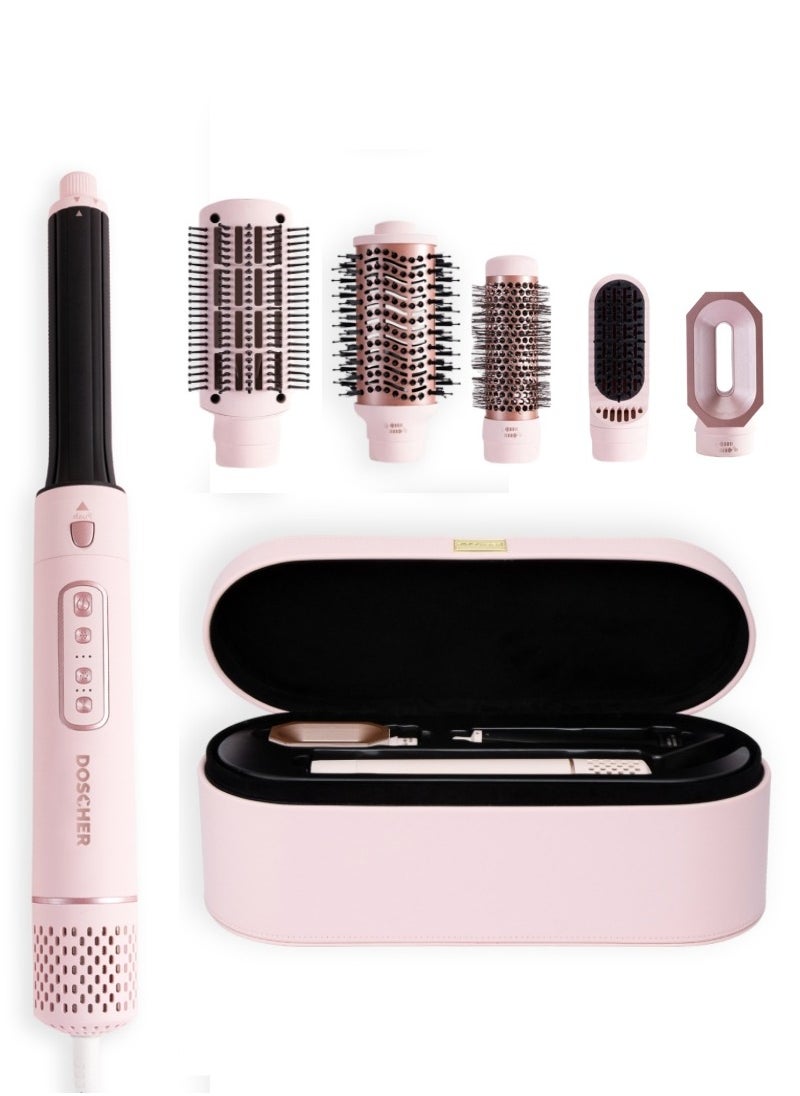 DOSCHER - Hair Dryer Brush Airwrap 6-in-1 Professional Hot Air Brush Set Blow Dryer for Drying Curling and Straightening Combing Hair Styler 1600W - Image 1