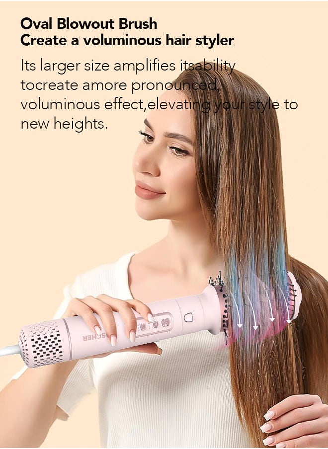 DOSCHER - Hair Dryer Brush Airwrap 6-in-1 Professional Hot Air Brush Set Blow Dryer for Drying Curling and Straightening Combing Hair Styler 1600W - Image 1