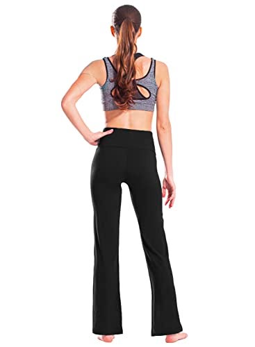 Safort 28 30 32 34 Inseam Regular Tall High Waisted Bootcut Yoga Pants 2 Pockets Black L - Image 3