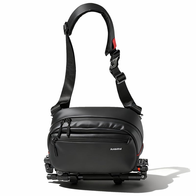 AMBITFUL GM6 Camera Sling Bag Waterproof Photography Messenger Bagwith 8 DIY Dividers Tripod Holder Padded Shoulder Strap Mirrorless DSLR SLR Camera Case for Men Women Black 122x78x47in - Image 2