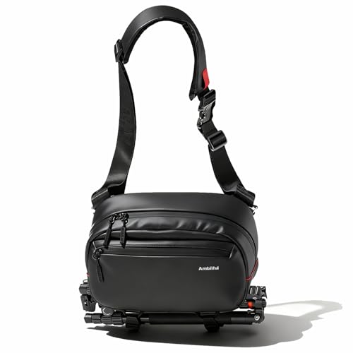 AMBITFUL GM6 Camera Sling Bag Waterproof Photography Messenger Bagwith 8 DIY Dividers Tripod Holder Padded Shoulder Strap Mirrorless DSLR SLR Camera Case for Men Women Black 122x78x47in - Image 1