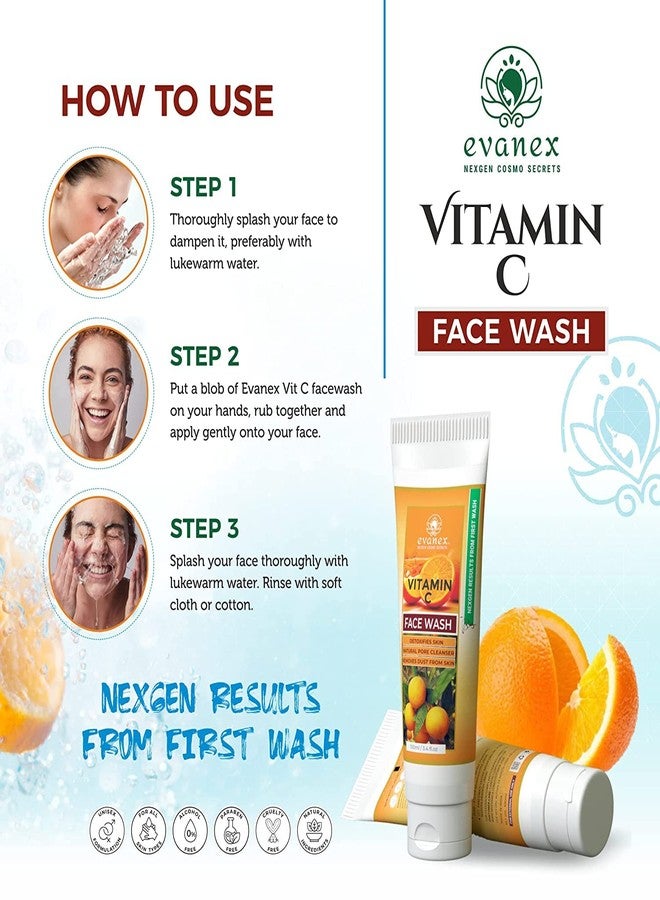 Evanex Nexgen Vitamin C Facewash Packed With Powerful Natural Ingredients that Combat Acne and Oily Skin! 200ml - Image 5