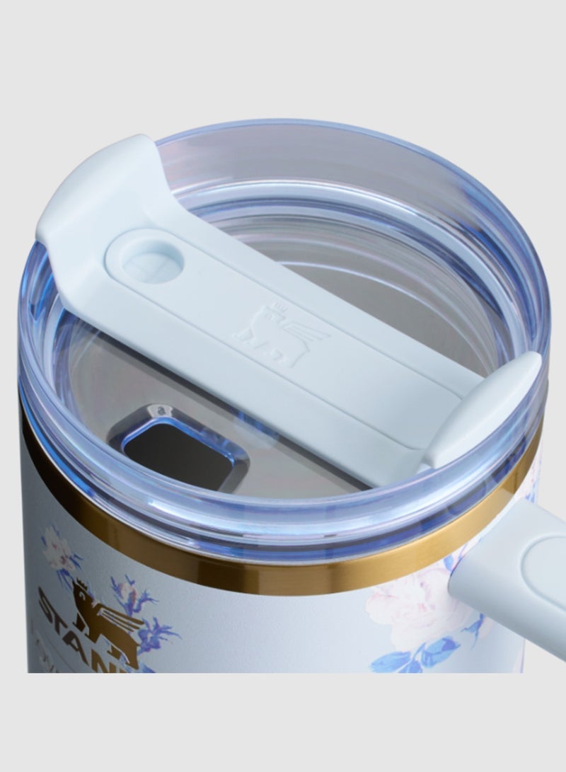 Stanley The Quencher H2.0 Tumbler With Handle And Straw 40 oz Flowstate 3-Position Lid Cup Holder Compatible For Travel Insulated Stainless Steel Cup BPA-Free Stanley X LoveShackFancy Cup Vacuum Insulated Tumbler With Lid and Straw For Water, Iced Tea Or Coffee, Smoothie And More Everblooming Rosettes - Image 2