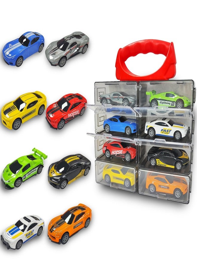 KIDAMI 8 Pack Die Cast Metal Toy Cars, 1:64 Scale Model Race Cars with Storage Case, Pull Back Vehicles Set for Kids Toddlers Adults Gift - Image 1