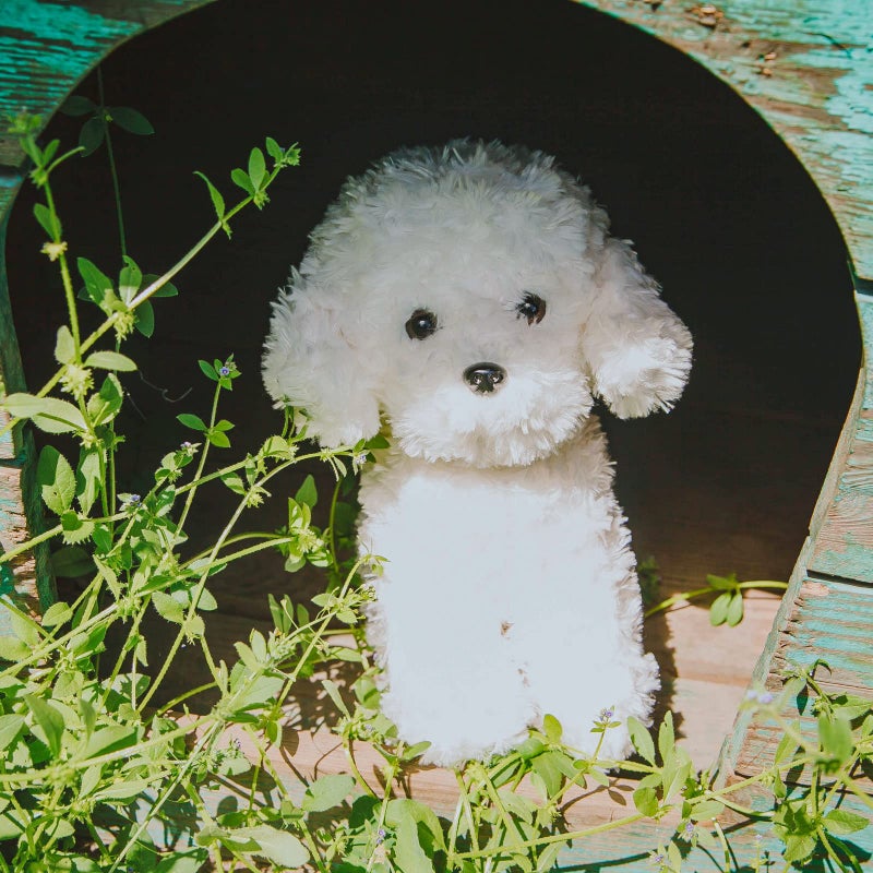 WEIGEDU White Toy Poodle Stuffed Animal - Bichon Frise Maltese White Labradoodle Plush Toy for Kids and Babies - Perfect Birthday & Easter Gift, 12.6" - Image 4