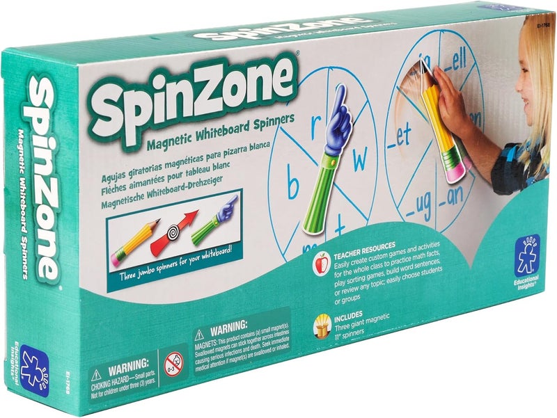 Educational Insights SpinZone Magnetic Whiteboard Spinners - Set of 3 Jumbo Spinners for Interactive Learning - Image 1
