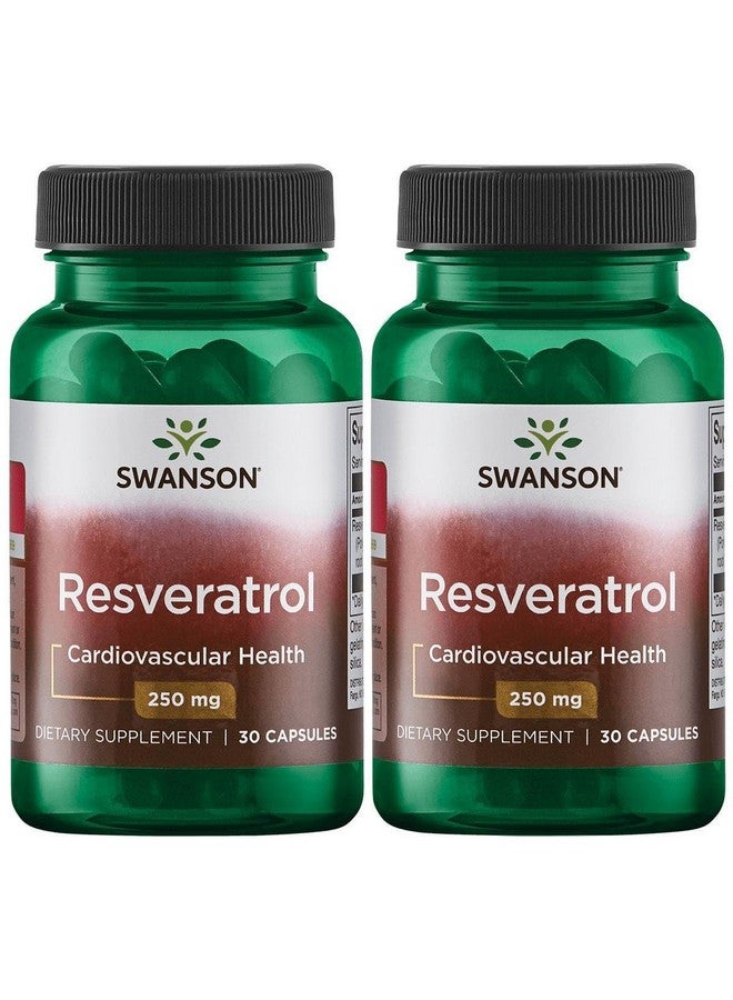 Swanson Resveratrol - Higher Potency 250 mg 30 Caps (2 Pack)