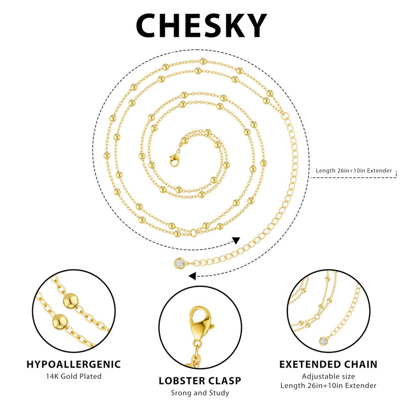 CHESKY Waist Beads for Women, 14k Gold Plated Waist Chain Dainty Beach Accessories Cute Belly Chain Body Chain Gold Chain Belts for Women Summer Beach Jewelry for Womens Gifts Rave Coachella Outfits for Womens - Image 5