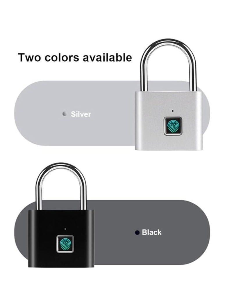 Padlock, Fingerprint Padlock with USB Charging Ultra-Light Intelligent Safety Electronic Lock for Door, Drawer, Cabinet, Suitcase, Bike  - Image 4