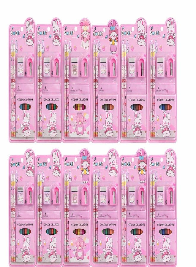 Returngifts- Pack of 12 Stationery sets for birthday return gifts for girls. Best Return gifts in bulk for kids party (Design 3) - Image 1