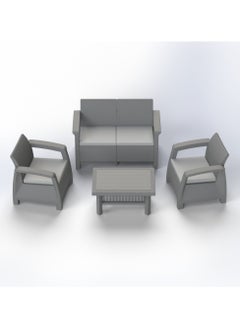 Grey sofa set, grey cushions