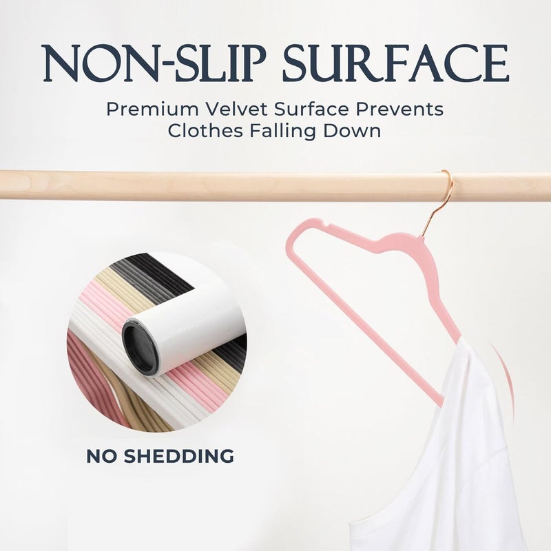 HOUSE DAY Ultra Thin Space Saving Non Slip Velvet Hangers - Pack of 60 - Image 2