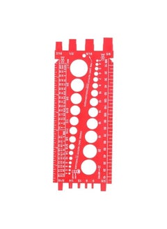 PROMASS Nut Bolt Thread Gauge, Inch Bolt Sizer Quick Identification Nut Bolt Screw Gauge with Wall Hanging Hole, Integrated Design Imperial Size Tool for Workshop Garage (Red)  - Image 1