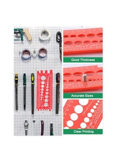 PROMASS Nut Bolt Thread Gauge, Inch Bolt Sizer Quick Identification Nut Bolt Screw Gauge with Wall Hanging Hole, Integrated Design Imperial Size Tool for Workshop Garage (Red)  - Image 3