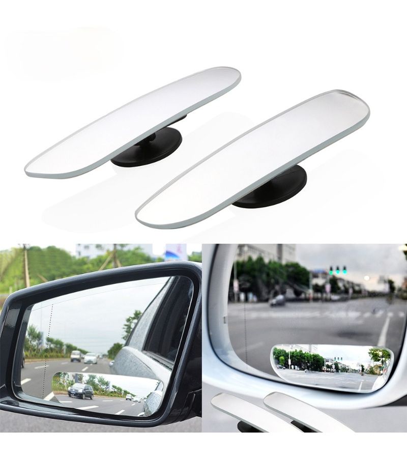 2pcs Silvery 360 Degree Wide Angle Convex Blind Spot Mirror Adjustable Rear View Additions For Car Parking Motorcycle - Image 3