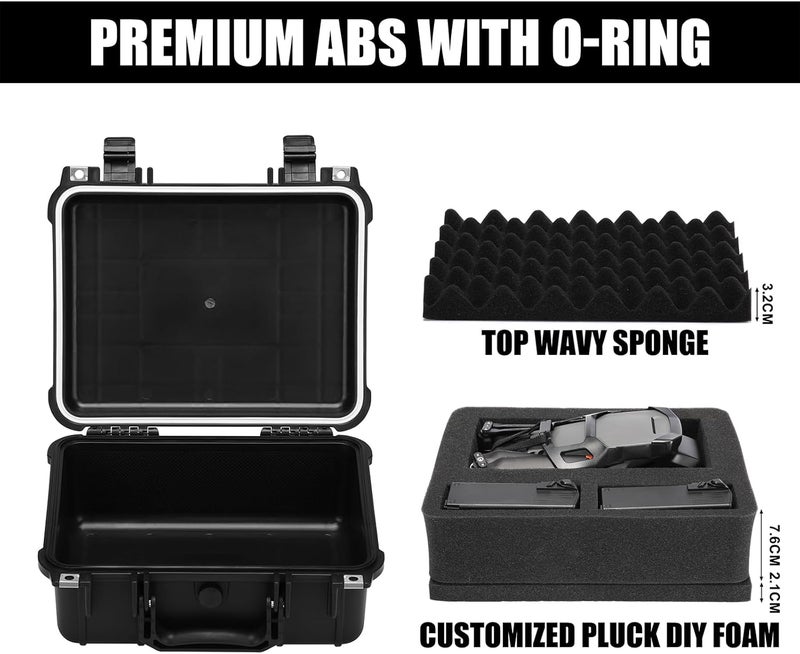 Mayouko 13.4" Waterproof Plastic Toolbox with Foam Insert, 13.4" x 11.6" x 6", IP67 Lockable Storage Box, Customizable Foam, Shockproof Hard Case Weatherproof Container, Protective Hard Camera Case - Image 2