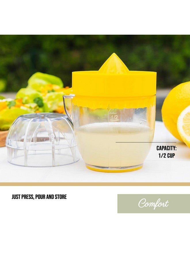 Trudeau Lemon Squeezer with Integrated Strainer - Compact Citrus Juicer with 1/2 Cup Capacity, Calibrated Container & Pouring Spout - BPA-Free & Dishwasher Safe - Original Trudeau Design - Image 4