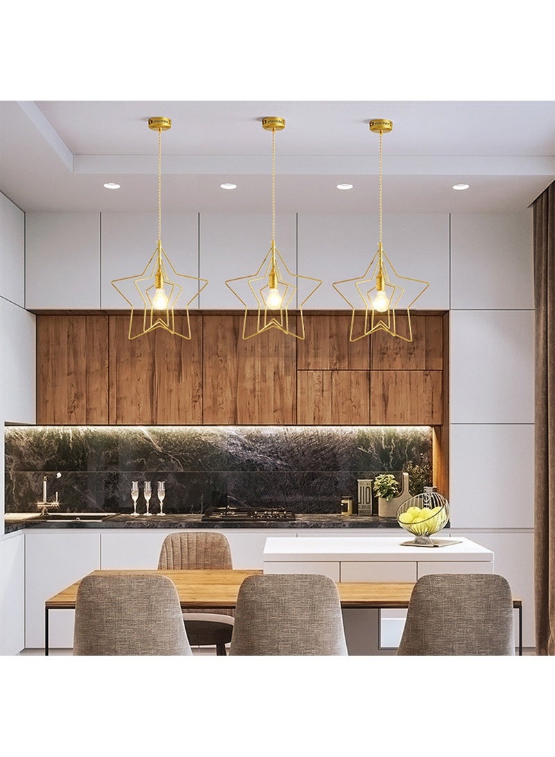 Sharpdo Creative And Simple Metal Craft Star Chandelier Decorated With Lights And Atmosphere Lights (Bulb Not Included) - Image 2