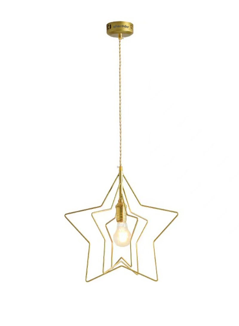 Sharpdo Creative And Simple Metal Craft Star Chandelier Decorated With Lights And Atmosphere Lights (Bulb Not Included) - Image 1