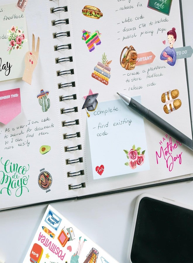 Perkoop 30 Sheets 1500+ Pieces Monthly Planner Stickers Vintage Seasonal Decals Pack Holiday Calendar Stickers Planner Accessories Daily Journal Decals for Journaling Scrapbook Budget, 15 Styles - Image 4