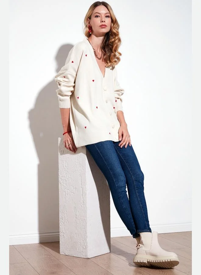 Lela Lela Casual Cut V-Neck Knitwear Women's Cardigan 4616190