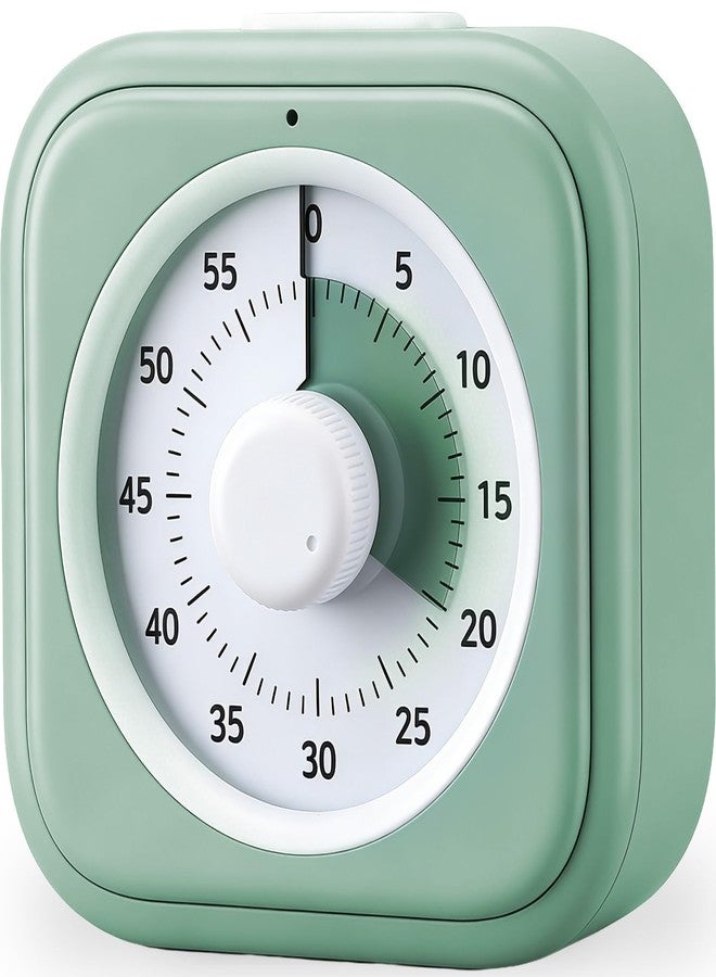 Nixroork 60 Minute Visual Timer for Kids, Silent Countdown Clock, Time Management Tool for Homeschool Study Supplies, Classroom, Home, Kitchen, Desk (Green) - Image 1
