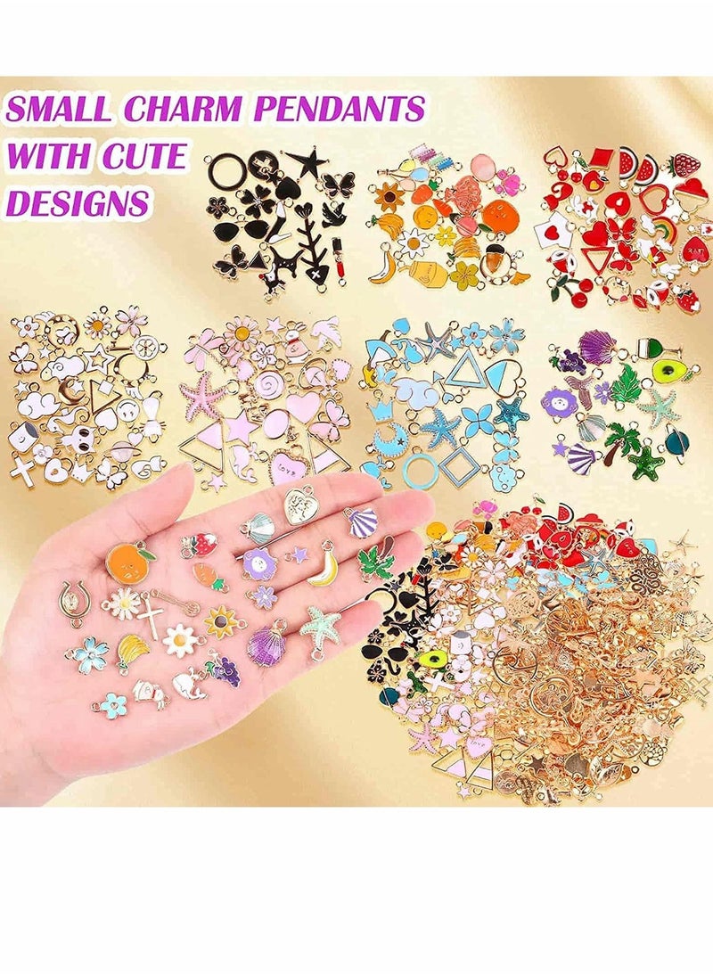 Excefore - 300Pcs Charms for Jewelry Making Enamel Bracelet Charms,  Mixed Bulk Metal Earring Charms, Necklace Bracelet Charms for DIY Jewelry Making and Crafting - Image 1