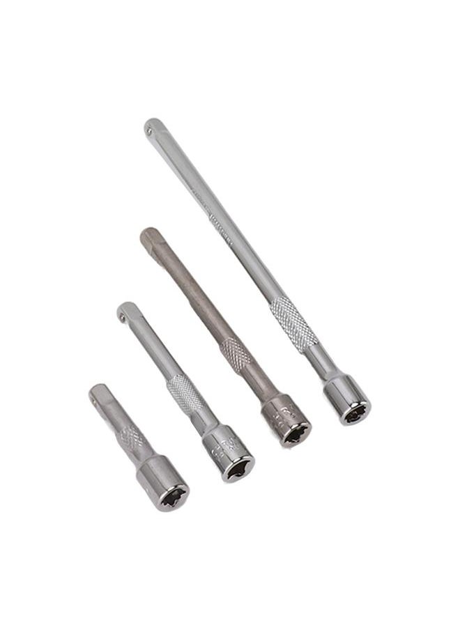 Thoraya 4pc 1/4in Drive Socket Extension Bar Set Long Shaft 50mm 75mm 100mm 150mm Ratchet Improved  - Image 1