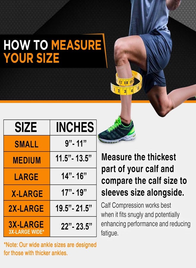 Doc Miller Compression Calf Sleeve for Men & Women, Premium Medical Grade, 15-20mmHg Graduated Support for Running, Calf Tear, Shin Splints, Knee High, Skin/Nude Color Calf Sleeves, Large Size, 1 Pair - Image 3