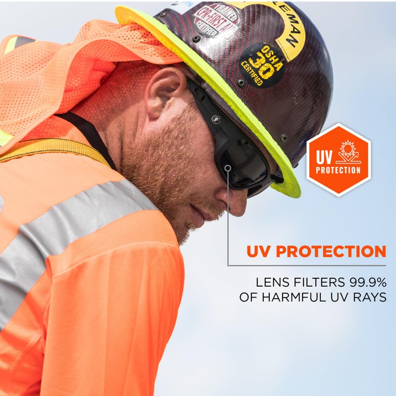 Ergodyne Skullerz Odin Safety Sunglasses, ANSI Z87 Impact Resistant, Durable Full Frame, Non Slip, Polarized, Anti Fog - Image 3