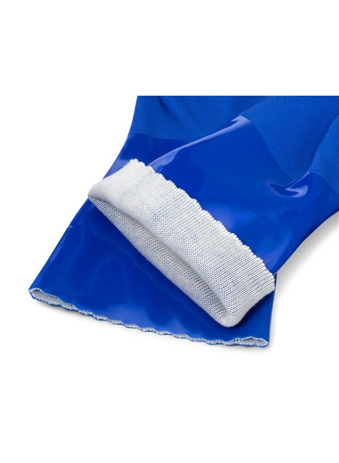 kitchen-star Ultimate Rubber Household PVC Gloves with Comfortable Cotton Lining, Anti-Slip surface, Kitchen Dishwashing, Extra Thickness, Kitchen Cleaning, Working, Painting, Pet Care (Medium, Blue) - Image 3