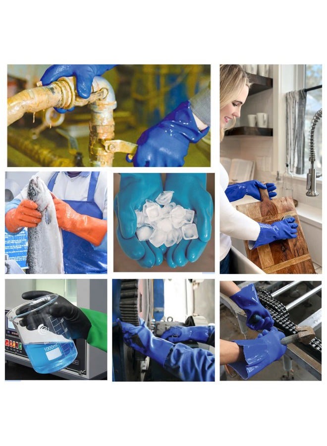kitchen-star Ultimate Rubber Household PVC Gloves with Comfortable Cotton Lining, Anti-Slip surface, Kitchen Dishwashing, Extra Thickness, Kitchen Cleaning, Working, Painting, Pet Care (Medium, Blue) - Image 4