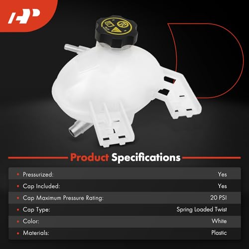 A-Premium Coolant Recovery Overflow Reservoir Tank [with Cap] Compatible with Jeep Renegade 2015-2021 1.3L 1.4L 2.4L & Fiat 500X 2016-2018 - Front Side - Image 2