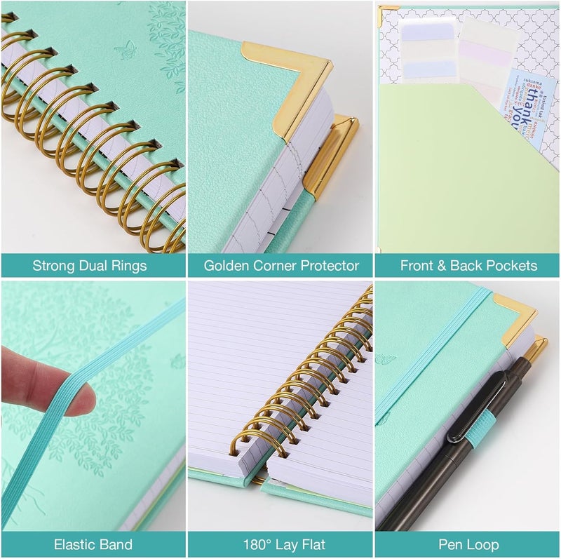 Amanple Graph Paper Notebook, 8.5” x 11” Graphing Notebook, 300 Pages, Large Hardcover Grid Notebook Journal, Graph Paper Spiral Notebook with Thick Paper and Pockets for School, Office Supplies, Plans, Blue - Image 5