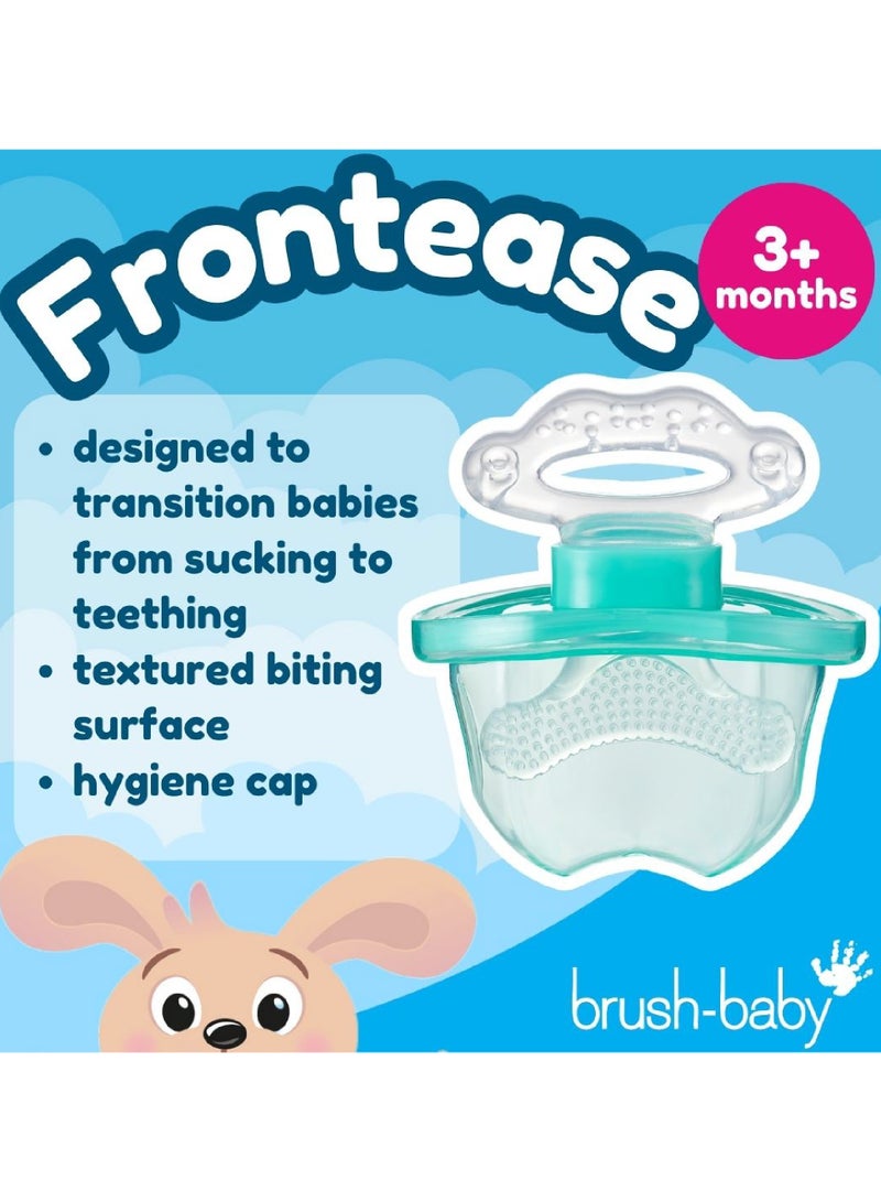 brush-baby عضاضة الأطفال المرح من بروس-بيبي | خالية من BPA | آمنة للغسل في غسالة الصحون | غطاء صحي قابل للإزالة | 0–3 أشهر - Image 3