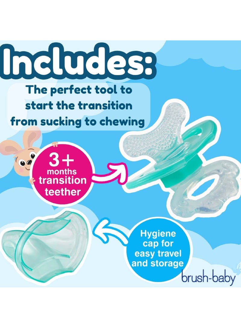 brush-baby عضاضة الأطفال المرح من بروس-بيبي | خالية من BPA | آمنة للغسل في غسالة الصحون | غطاء صحي قابل للإزالة | 0–3 أشهر - Image 4