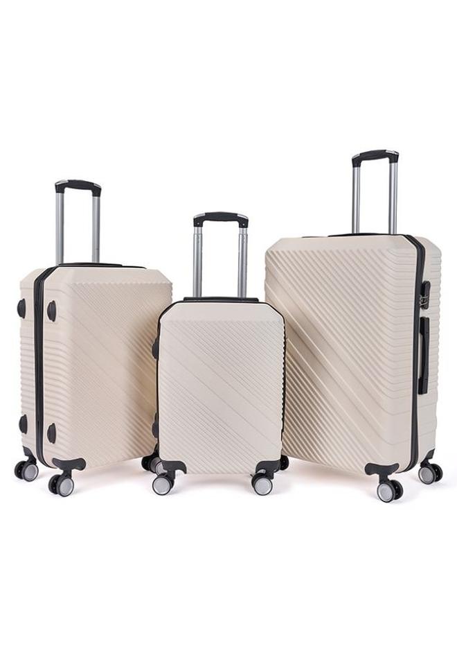 ليمرا طقم شنط سفر مكون من 3 حقائب أمتعة لون بيج / أسود - Image 1