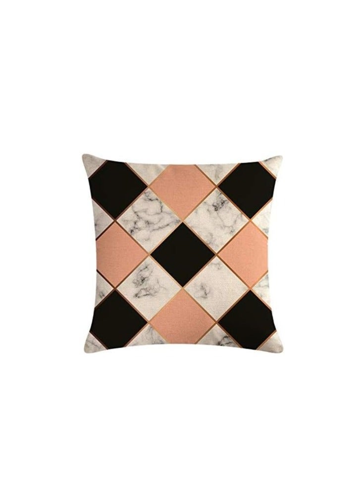 Pillow covers set, 5 pieces, made of linen in different colors, decorated with a print, size 45 cm x 45 cm  - Image 4