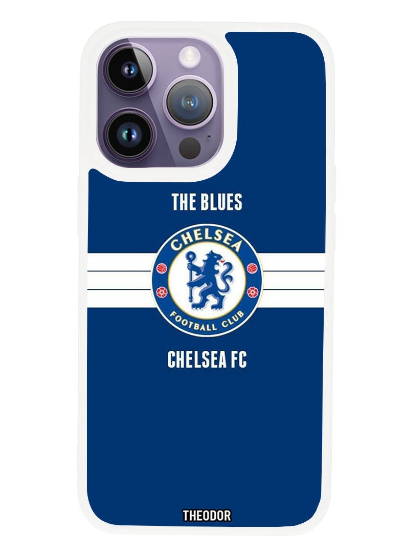 Theodor Protective Case Anti Scratch Shock Proof Cover For APPLE IPHONE 14 PRO The Blues (White Bumper) - Image 1