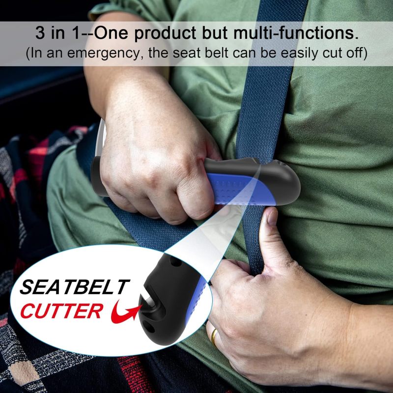 Car Assist Handle 400-Pound Capacity Forged Steel Support - 3-In-1 Emergency Tool With Seatbelt Cutter Window Breaker - Comfortable Anti-Slip Grip for Seniors Disabled Vehicle Entry - Image 5