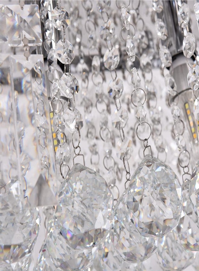 GANE-SHLIGHTS 6 Light Two Color Crystal Chandelier for Living Room Ceiling Light Stainless Steel Plate cofinA6 (W10''XL22''XH8'')(Warm White, White, Mix) - Image 4