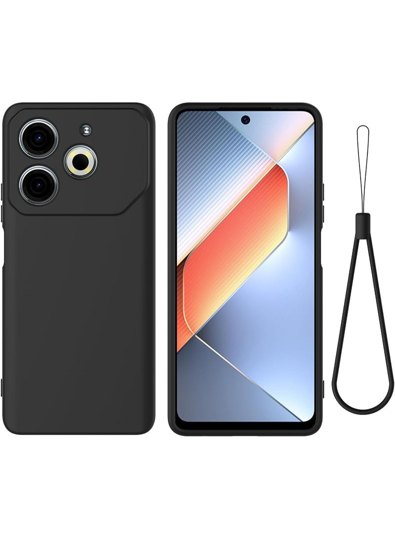 عام حافظة متوافقة مع حافظة تكنو بوفا 6 نيو ، حافظة من السيليكون السائل الناعم من البولي يوريثان الحراري مع ستوكات ، غطاء واقي مضاد للبصمة مقاوم للصدمات مع حزام الحبل - Image 1