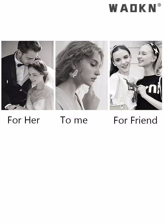 WAOKN - 3 Pcs Rhinestone Choker Bracelet Earrings Jewelry Set Double Row Round Diamond Collar Necklace Bridal Evening Dress Accessories for Girlfriend Wife Mother Bridesmaids Wedding Party Accessories - Image 1