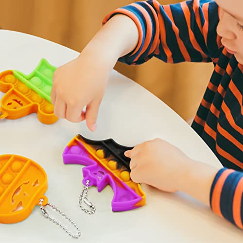 MOREDOTS Halloween Party Favors - Halloween Toys - 24 Mini Pop Bubbles Bulk with Keychain for Kids Boys Girls - Pop Its Boo Basket Goodie Bag Stuffers Treats Stress Sensory Fidget Prizes for School Classroom - Image 4