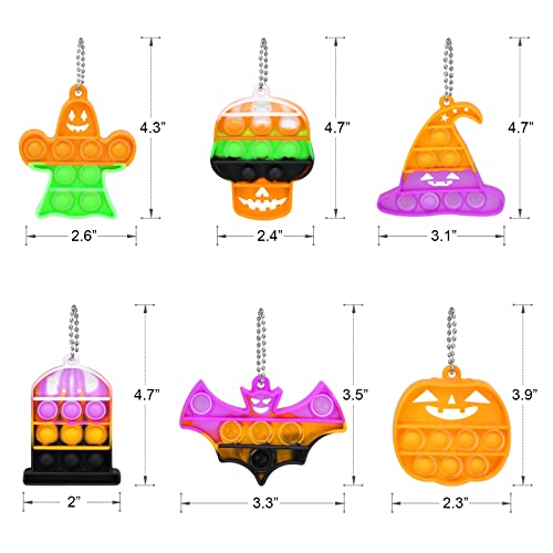 MOREDOTS Halloween Party Favors - Halloween Toys - 24 Mini Pop Bubbles Bulk with Keychain for Kids Boys Girls - Pop Its Boo Basket Goodie Bag Stuffers Treats Stress Sensory Fidget Prizes for School Classroom - Image 3